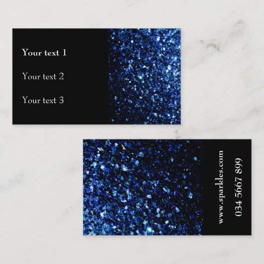 Dunkelblaue Imitate glänzen Glitzer Glitzern und s Visitenkarte (Vorne/Hinten)