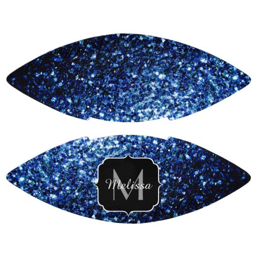 Dunkelblaue Imitate Glitzer Funkeln Monogram-Name Football (Paneele)