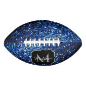 Dunkelblaue Imitate Glitzer Funkeln Monogram-Name Football (Vorderseite)