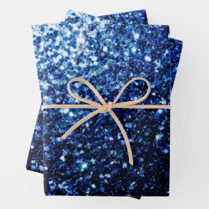 Dunkelblaue Imitate Glitzer Glitzern Geschenkpapier Set