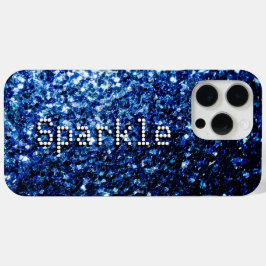 Dunkelblaue Imitate Glitzer Glitzern Ihr Text Case-Mate iPhone Hülle