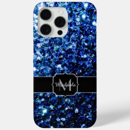 Dunkelblaue Imitate Glitzer Glitzern Monogram Case-Mate iPhone Hülle