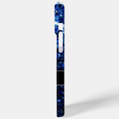 Dunkelblaue Imitate Glitzer Glitzern Monogram Case-Mate iPhone Hülle (Rückseite / Links)