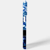 Dunkelblaue Imitate Glitzer Glitzern Monogram Case-Mate iPhone Hülle (Rückseite / Rechts)