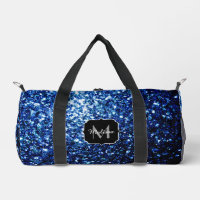Dunkelblaue Imitate Glitzer Glitzern Monogram