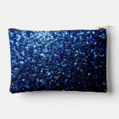 Dunkelblaue Imitate Glitzer Glitzern Monogram Zubehörtasche (Rückseite)