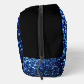 Dunkelblaue Imitate Glitzer Glitzern Schwarz Monog Waschbeutel (Rechts)