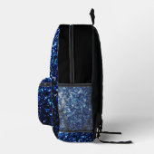 Dunkelblaue Imitate Glitzer Glitzern und Schwarz Bedruckter Rucksack (Rechts)