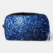 Dunkelblaue Imitate Glitzer Glitzern Waschbeutel (Vorderseite)