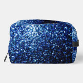 Dunkelblaue Imitate Glitzer Glitzern Waschbeutel (Rückseite)