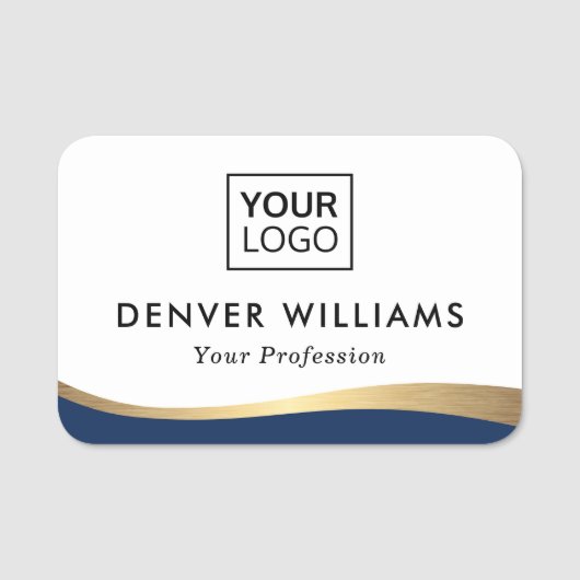 dunkelblaue Imitate mit goldenem Farbverlauf, eleg Namensschild (Vorderseite)