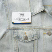 dunkelblaue Imitate mit goldenem Farbverlauf, eleg Namensschild (Beispiel)