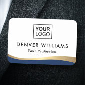 dunkelblaue Imitate mit goldenem Farbverlauf, eleg Namensschild