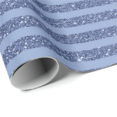 Dunkelblaue Indigo Glitter Style horizontale Strei Geschenkpapier (Rolleneckpunkt)