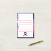 Dunkelblaue lila abstrakte Anfangsnotizen Post-it Klebezettel (Auf Schreibtisch)