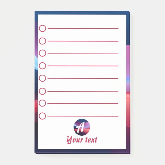 Dunkelblaue lila abstrakte Anfangsnotizen Post-it Klebezettel (Vorderseite)