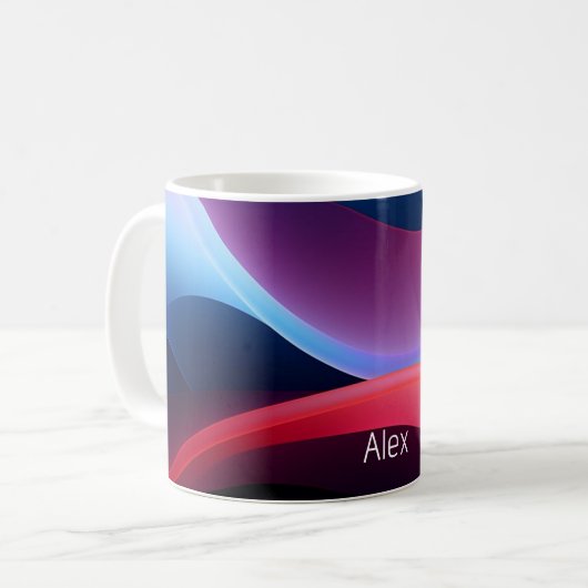 Dunkelblaue lila abstrakte Schule Kaffeetasse (Vorderseite Links)