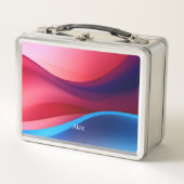 Dunkelblaue lila abstrakte Schule Metall Brotdose (Vorderseite)