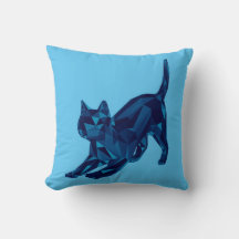 Dunkelblaue Lowpoly-Katze