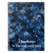 Dunkelblaue Meerjungfrauenwaage Notizblock (Vorderseite)