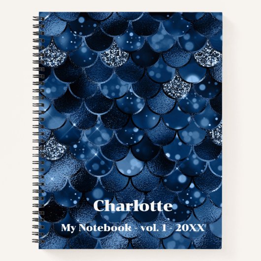 Dunkelblaue Meerjungfrauenwaage Notizblock (Vorderseite)