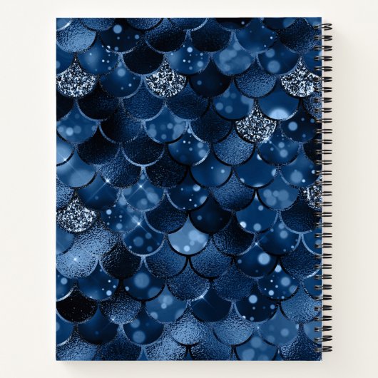 Dunkelblaue Meerjungfrauenwaage Notizblock (Rückseite)
