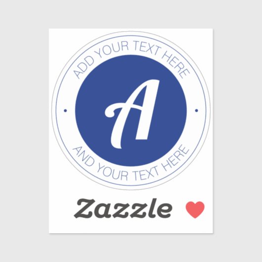 Dunkelblaue Monogram oder Logo hinzufügen | transp Aufkleber (Blatt)