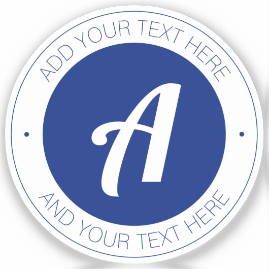 Dunkelblaue Monogram oder Logo hinzufügen | transp Aufkleber (Vorderseite)