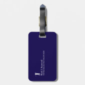 Dunkelblaue Monogramm-Golfer Gepäckanhänger (Rückseite vertikal)