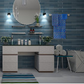 Dunkelblaue Muster Mini-Wildblume Badhandtuch Set