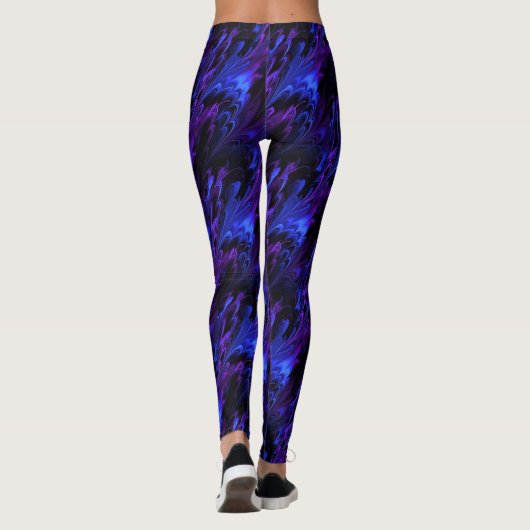 Dunkelblaue Nordlichter Leggings (Rückseite)