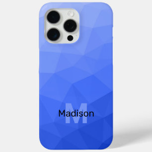 Dunkelblaue Ombre-Geometrie-Maschenmuster-Monogram Case-Mate iPhone Hülle