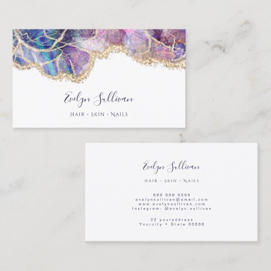 dunkelblaue Opal-Visitenkarte Visitenkarte (Vorne/Hinten)