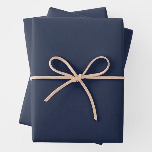 Dunkelblaue Papierbögen in Mitternachtsblau Geschenkpapier Set (Beispiel)