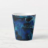 Dunkelblaue psychedelische flüssige Latte-Tasse Milchtasse (Vorderseite)