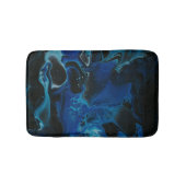 Dunkelblaue psychedelische Flüssigkeit Badematte (Vorderseite)