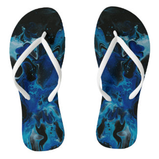 Dunkelblaue psychedelische Flüssigkeit Badesandalen
