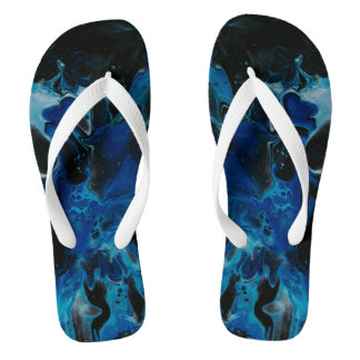 Dunkelblaue psychedelische Flüssigkeit Badesandalen