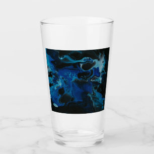 Dunkelblaue psychedelische Flüssigkeit Glas