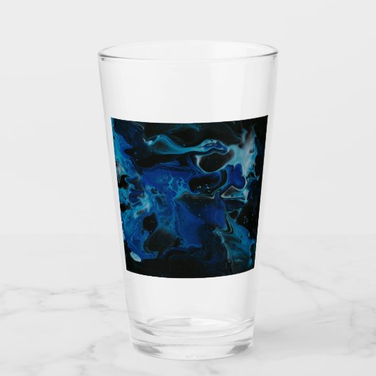 Dunkelblaue psychedelische Flüssigkeit Glas (Vorderseite)