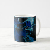 Dunkelblaue psychedelische Flüssigkeit Kaffeetasse (VorderseiteRechts)
