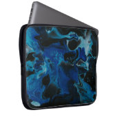 Dunkelblaue psychedelische Flüssigkeit Laptopschutzhülle (Vorne Rechts)