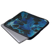 Dunkelblaue psychedelische Flüssigkeit Laptopschutzhülle (Vorne Knopf)