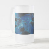 Dunkelblaue psychedelische Flüssigkeit Mattglas Bierglas (Vorderseite Links)