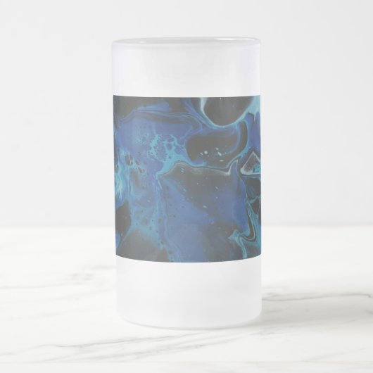 Dunkelblaue psychedelische Flüssigkeit Mattglas Bierglas (Mittel)