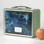 Dunkelblaue psychedelische Flüssigkeit Metall Brotdose (Beispiel)