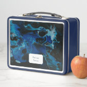 Dunkelblaue psychedelische Flüssigkeit Metall Brotdose (Beispiel)