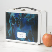 Dunkelblaue psychedelische Flüssigkeit Metall Brotdose (Beispiel)