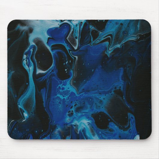 Dunkelblaue psychedelische Flüssigkeit Mousepad (Vorne)