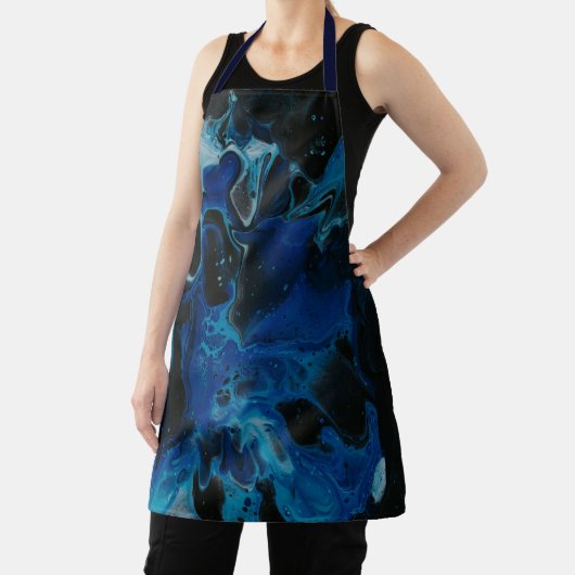 Dunkelblaue psychedelische Flüssigkeit Schürze (InSitu)